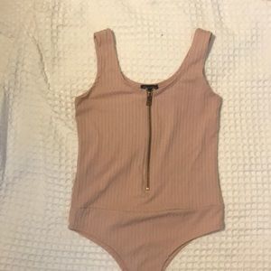 Pink zipup bodysuit